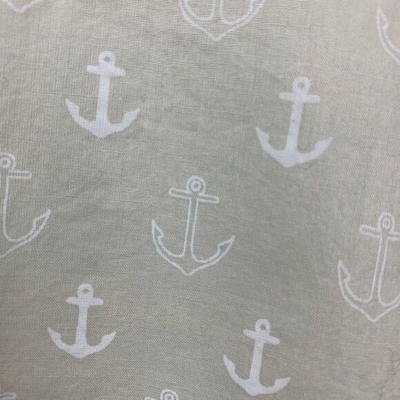 J. CREW Sleeveless Halter Blouse Nautical Anchor Print Tan White 4 - Picture 13 of 14